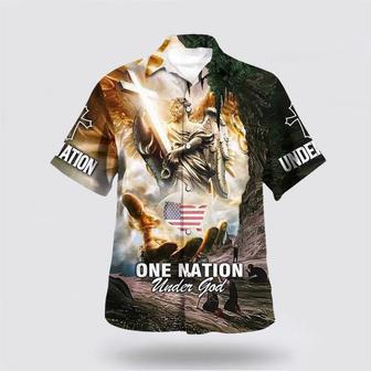 Christian Hawaiian Shirt, Of July American Patriot One Nation Under God Christian Hawaiian Shirt | Newhawaiianshirts