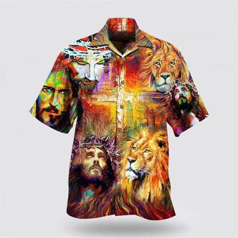 Christian Hawaiian Shirt, Jesus Is My King My Lord My Savior Hawaiian Shirts | Newhawaiianshirts DE