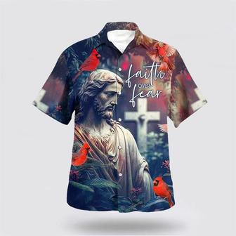 Christian Hawaiian Shirt, Faith Over Fear Bible Verse Hummingbird Religion Hawaiian Shirt | Newhawaiianshirts UK