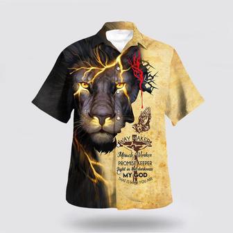 Christian Hawaiian Shirt, Way Maker Miracle Worker Promise Keeper Light In The Darkness My God That Is Who You Are Lion Hawaiian Shirt, Religion Hawaiian Shirt | Newhawaiianshirts DE