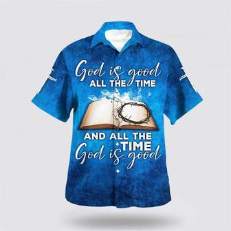 Christian Hawaiian Shirt, God Is Good All The Time Crown Cross Bible Jesus Hawaiian Shirts | Newhawaiianshirts DE