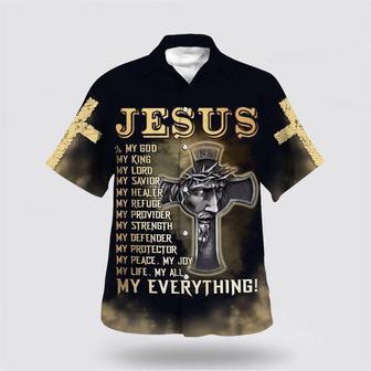 Christian Hawaiian Shirt, Jesus Is My God My King My Lord My Savior Hawaiian Shirt | Newhawaiianshirts AU