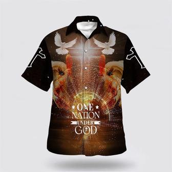 Christian Hawaiian Shirt, One Nation Under God Hand Of God Hawaiian Shirts | Newhawaiianshirts CA