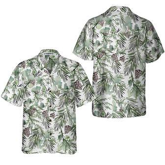 Christmas Aesthetic Watercolor Pine Tree Pattern Christmas Shirt, Xmas Hawaiian Shirts | Newhawaiianshirts CA