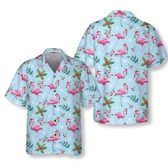 Christmas Flamingo Seamless Pattern Hawaiian Shirt, Xmas Hawaiian Shirts | Newhawaiianshirts AU