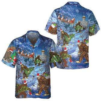 Christmas Holiday Bigfoot Sasquatch Christmas Vacation Hawaiian Shirt, Xmas Hawaiian Shirts | Newhawaiianshirts AU