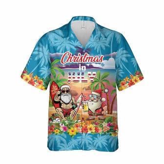 Christmas Santa Claus Surfing Hawaiian Shirt, Xmas Hawaiian Shirts | Newhawaiianshirts CA