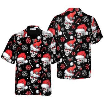 Christmas Skulls With Candy Canes Christmas Hawaiian Shirt, Xmas Hawaiian Shirts | Newhawaiianshirts UK