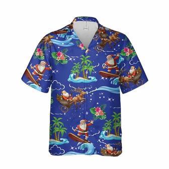 Christmas Tropical Sea Button Hawaiian Shirt, Xmas Hawaiian Shirts | Newhawaiianshirts DE