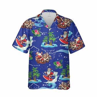 Christmas Tropical Sea Santa Clause Surfing Hawaiian Shirt, Xmas Hawaiian Shirts | Newhawaiianshirts CA