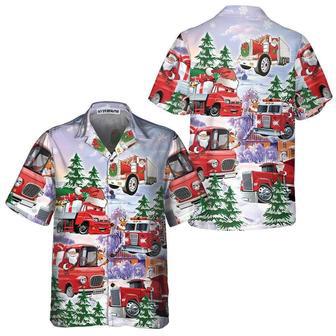 Christmas Truck Hawaiian Shirt, Red Truck Christmas Shirt, Xmas Hawaiian Shirts | Newhawaiianshirts UK