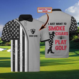 Cigars And Golf Full Printed Golf Polo Shirt Men's And Women's Golf Outfit - Monsterry AU