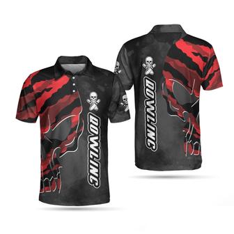 Coolest Skull Bowling With Camouflage Pattern Bowling Polo Shirt, Camo Bowling Shirt For Men Coolspod - Monsterry CA