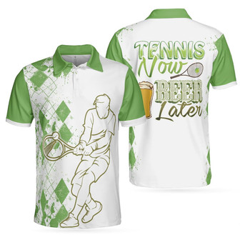 Coolspod Tennis Now Beer Later All Over Printed Polo Shirt, Tennis Beer Polo Shirt - Monsterry