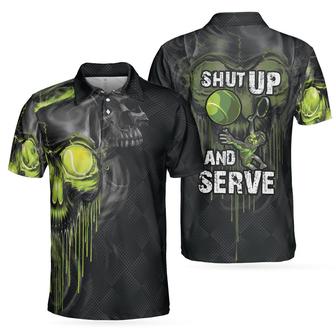Coolspod Tennis Scary Skull Graphic All Over Printed Polo Shirt, Skull Tennis Shirt - Monsterry