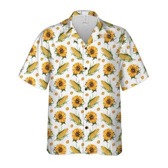 Corn And Sunflower All Over Printed Hawaiian Shirt, Farm Hawaiian Shirt, Farmer Hawaii | Newhawaiianshirts AU