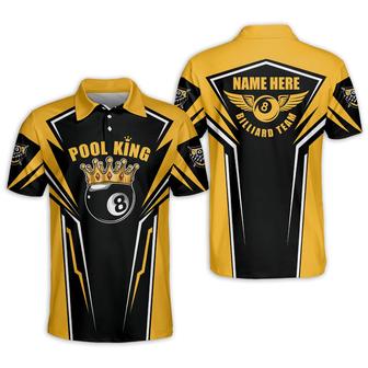 Custom Billiards Team Shirts For Men, Personalized Name King Pool Billiard Polo Shirt - Monsterry