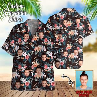 Custom Face Summer Floral Hawaiian Shirt - Funny Hawaii Shirt Personalized Face, Hawwaiian For Couples | Newhawaiianshirts AU