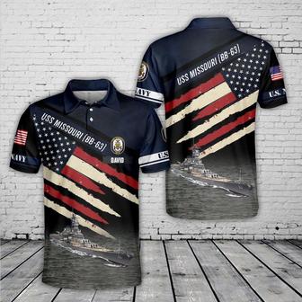 Custom Name Us Navy Uss Missouri Polo Shirt, Veteran Polo Shirt - Monsterry AU