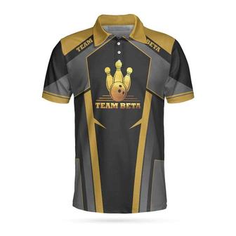 Custom Team Name Golden Bowling Custom Polo Shirt, Personalized Bowling Shirt With Name, Custom Bowling Gift Coolspod - Monsterry UK