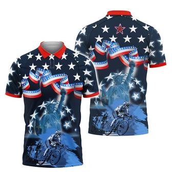 Cycling Polo Shirt For Independence Day Outfit For Cycling - Monsterry UK