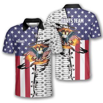 Dart Arrow Pattern Eagle Flag Custom Darts Polo Shirts, Flag American Dart Shirt - Monsterry DE