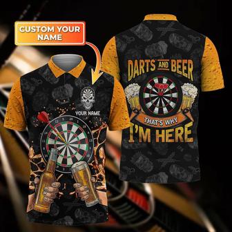 Darts And Beer Personalized Name Full Printed Beer Darts Polo Shirt - Monsterry