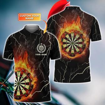 Darts Flame Thunder Lightning Polo Shirt Gifts For Darts Lover - Monsterry DE
