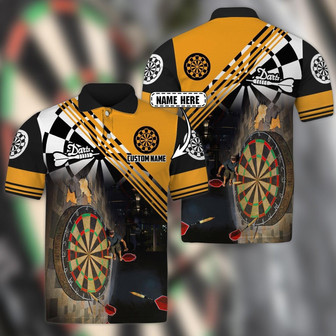Darts Lover Funny Shirt Personalized Name Polo Shirt - Monsterry