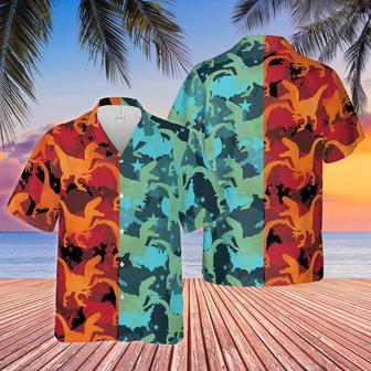 Dinosaur Camo Hot And Cold All Over Printed Hawaiian Shirt, Farm Hawaiian Shirt, Farmer Hawaii | Newhawaiianshirts AU