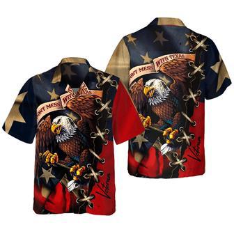 Don't Mess With Texas Eagle Vintage Hawaiian Aloha Shirts | Newhawaiianshirts