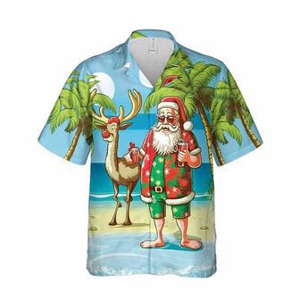 Drunk Santa Claus Surfing Hawaii Shirt, Xmas Hawaiian Shirts | Newhawaiianshirts