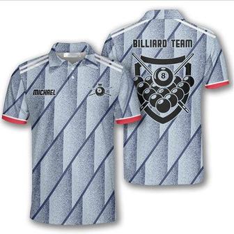 Dust Silver Custom Billiard Shirts For Men, Men's Billiard Polo Shirts, Custom Billiard Ball For Team - Monsterry CA