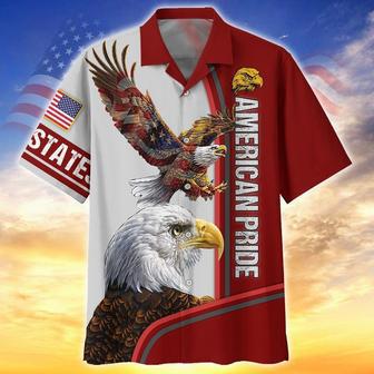 Eagle American Pride Hawaiian Shirts For Men And Woman In Of July, Short Sleeve Patriotic Hawaii Shirt | Newhawaiianshirts DE