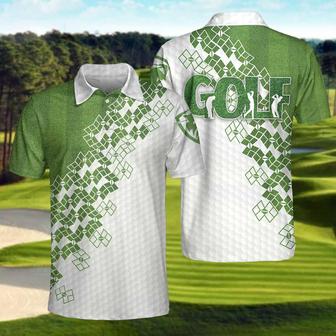 Elegant Golf In Green Golf Polo Shirt, White And Green Golf Shirt For Men, Unique Gift For Golfers Coolspod - Monsterry