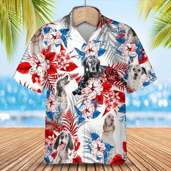 English Setter Hawaiian Shirt, Dog And Flower Hawaii Shirts For Adults, Hawaiian Shirt Gift For Him Her | Newhawaiianshirts AU