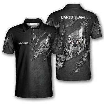 Eye Dart Tribal Tattoos Metal Skull Black Custom Darts Polo Shirts For Men Coolspod - Monsterry DE
