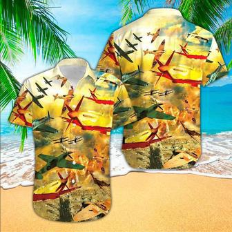 Fighting Aircraft In The Sky Hawaiian Aloha Shirts | Newhawaiianshirts AU