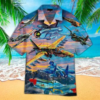 Fighting Airplane Art Hawaiian Aloha Shirts | Newhawaiianshirts UK