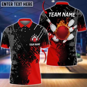 Fire Paint Bowling And Pins Multicolor Option Customized Name Shirt - Monsterry DE