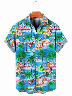 Flamingo Hawaiian Shirt, Beach Hawaii Shirt, Cool Button Down Hawaiian Shirt | Newhawaiianshirts AU