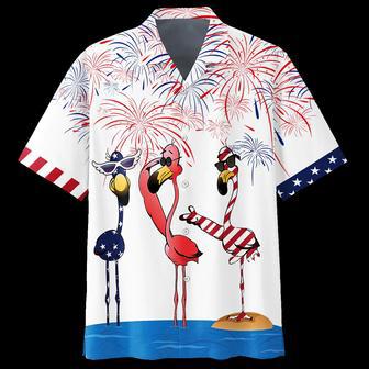 Flamingo Hawaiian Shirt - Independence Day Is Coming Gift, Funny Flamingo Hawaii Aloha Shirt Full Print For Adult | Newhawaiianshirts AU