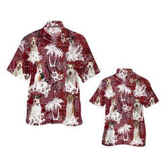 Fox Terrier Hawaiian Shirt, Dog Hawaiian Shirt Red Tribal Pattern | Newhawaiianshirts DE