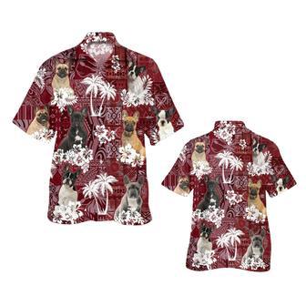 French Bulldog Hawaiian Shirt, Dog Hawaii Aloha Beach Shirt Red Tribal Pattern | Newhawaiianshirts DE