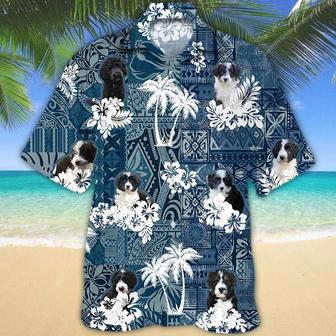 Full Print Border Doodle Hawaiian Shirt, Hawaiian Dog Shirt, Animal Hawaii Summer Beach Shirts | Newhawaiianshirts AU