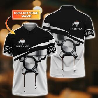 Full Printed Barista Polo Shirt With Customized Name Barista Polo Shirt - Monsterry CA