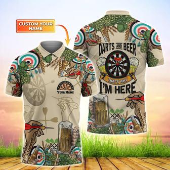 Full Printed Customized Name Darts And Beer Polo Shirt Gifts For Darts Fans - Monsterry AU