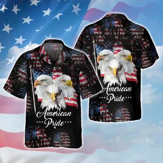 Full Printed Eagle American Pride Hawaiian Shirt For Of July Gifts, Summer Aloha Patriotic Hawaii Shirt | Newhawaiianshirts AU