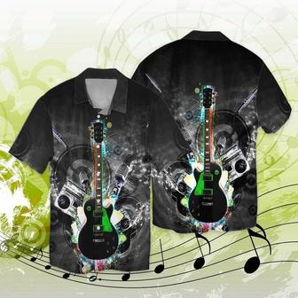 Full Printed Electric Guitar Hawaiian Shirt, Music Party Guitarist Hawaiian Shirts | Newhawaiianshirts