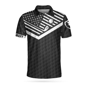Funny Golfing Custom Polo Shirt, If It Hit Left Black American Flag Polo Shirt, Personalized Golf Shirt For Men Coolspod - Monsterry DE